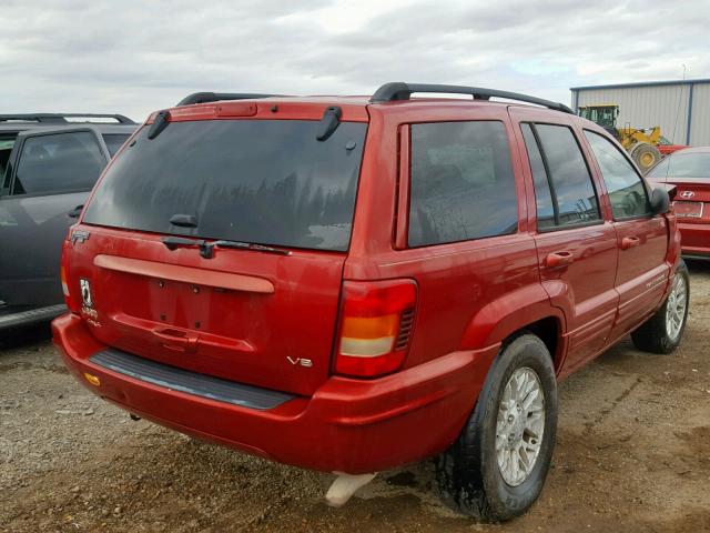 1J8GW58N72C283890 - 2002 JEEP GRAND CHER RED photo 4