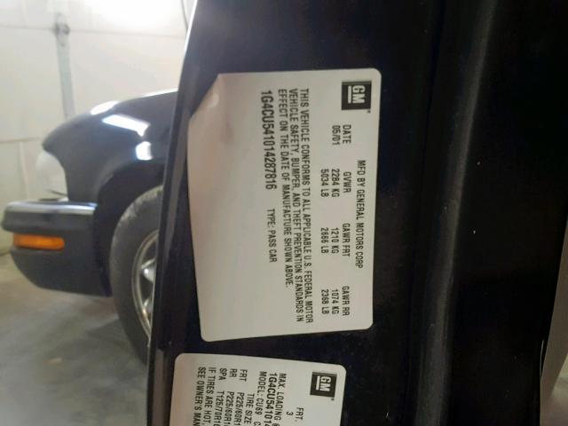 1G4CU541014287816 - 2001 BUICK PARK AVENU შავი ფოტო 10