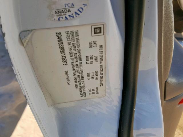 2G4WB52K9X1438378 - 1999 BUICK REGAL LS WHITE photo 10