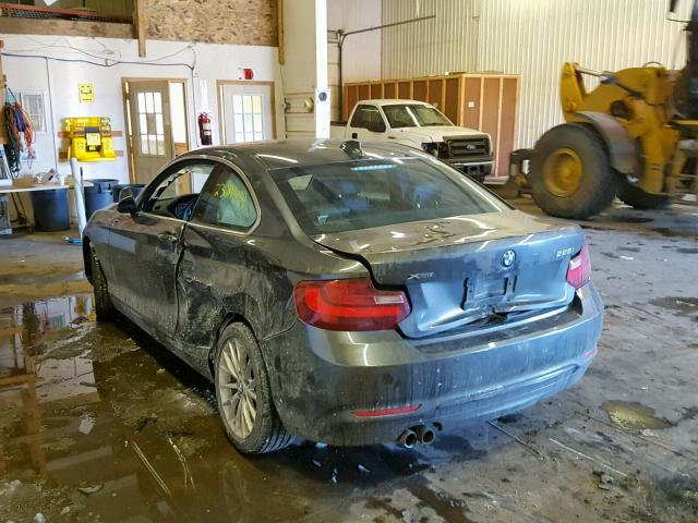 WBA1G9C53GV726697 - 2016 BMW 228 XI GRAY photo 3