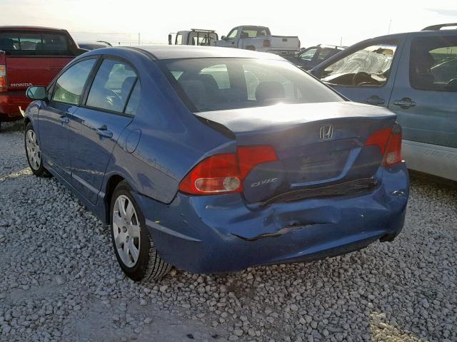 1HGFA16536L014810 - 2006 HONDA CIVIC LX BLUE photo 3