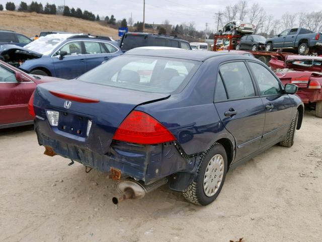 1HGCM56127A129474 - 2007 HONDA ACCORD VAL BLUE photo 4