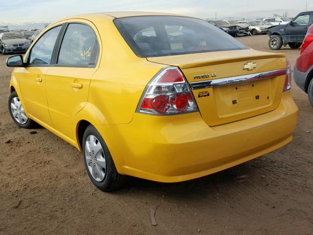 KL1TD5DE2AB047354 - 2010 CHEVROLET AVEO LS YELLOW photo 3