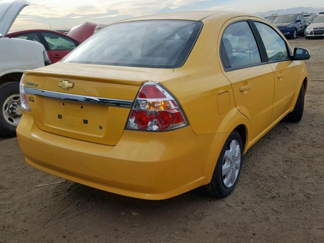 KL1TD5DE2AB047354 - 2010 CHEVROLET AVEO LS YELLOW photo 4