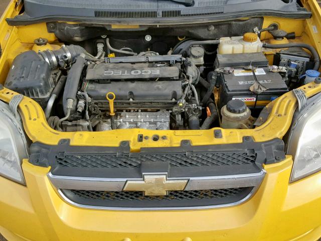 KL1TD5DE2AB047354 - 2010 CHEVROLET AVEO LS YELLOW photo 7