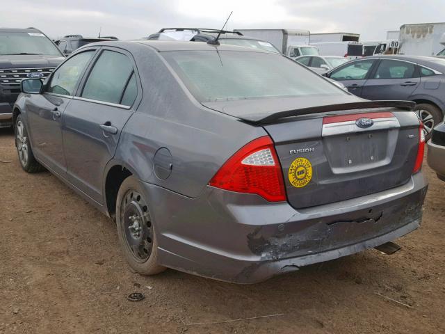 3FAHP0JA2AR266455 - 2010 FORD FUSION SEL GRAY photo 3