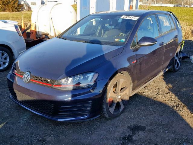 3VW447AU7HM069998 - 2017 VOLKSWAGEN GTI S/SE BLUE photo 2