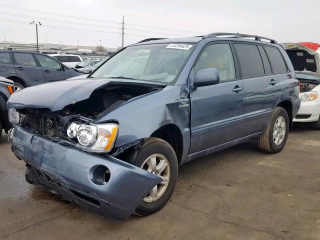 JTEHF21AX30120540 - 2003 TOYOTA HIGHLANDER BLUE photo 2