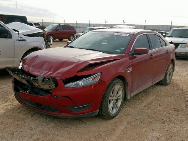 1FAHP2E82EG133968 - 2014 FORD TAURUS SEL RED photo 2