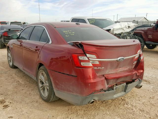 1FAHP2E82EG133968 - 2014 FORD TAURUS SEL RED photo 3