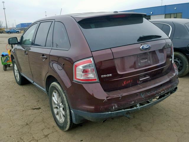 2FMDK38C79BA93022 - 2009 FORD EDGE SEL BURGUNDY photo 3