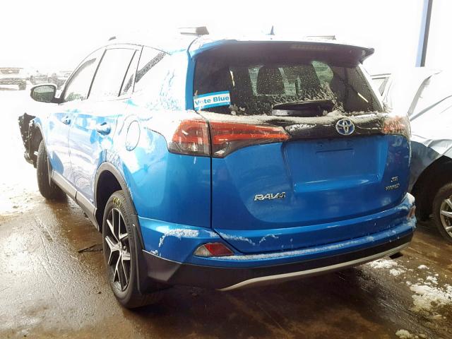 JTMJJREV4HD084662 - 2017 TOYOTA RAV4 HV SE BLUE photo 3