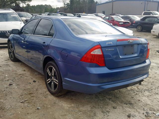 3FAHP0HA0AR405617 - 2010 FORD FUSION SE BLUE photo 3