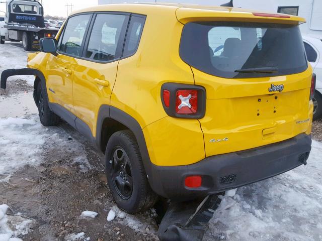 ZACCJBABXJPH12808 - 2018 JEEP RENEGADE S 黄色 照片 3