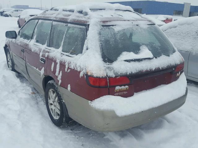 4S3BH675637609711 - 2003 SUBARU LEGACY OUT RED photo 3