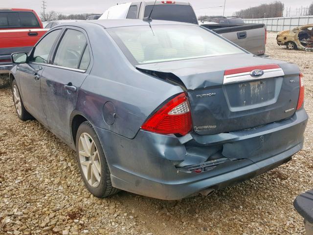 3FAHP0JG7CR222183 - 2012 FORD FUSION SEL GRAY photo 3