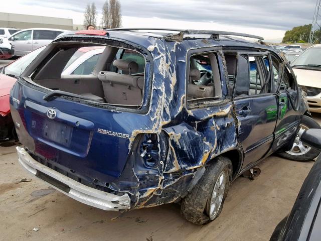 JTEGF21A420036692 - 2002 TOYOTA HIGHLANDER ლურჯი ფოტო 4