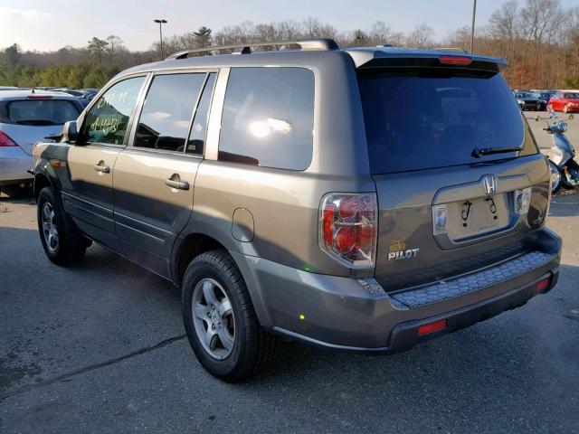 2HKYF18537H521590 - 2007 HONDA PILOT EXL GRAY photo 3