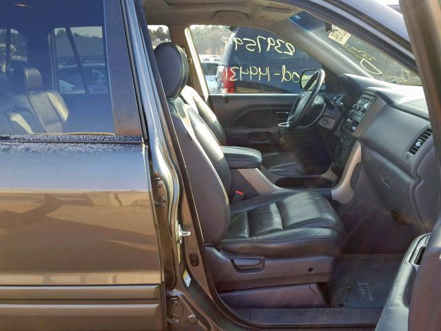 2HKYF18537H521590 - 2007 HONDA PILOT EXL GRAY photo 5