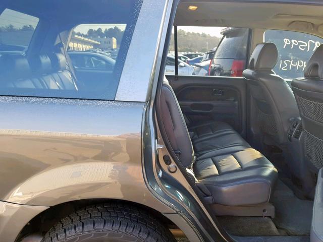 2HKYF18537H521590 - 2007 HONDA PILOT EXL GRAY photo 6