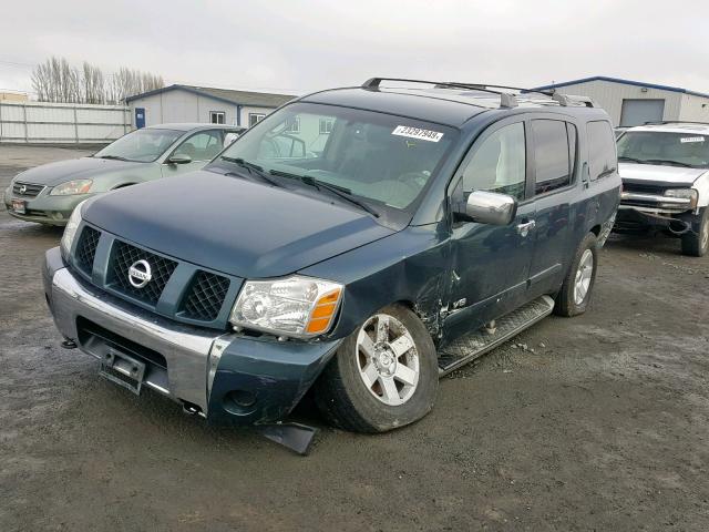 5N1AA08C77N711087 - 2007 NISSAN ARMADA SE GREEN photo 2