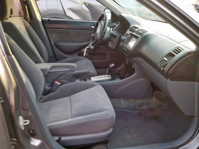 2HGES26754H534033 - 2004 HONDA CIVIC EX GRAY photo 5