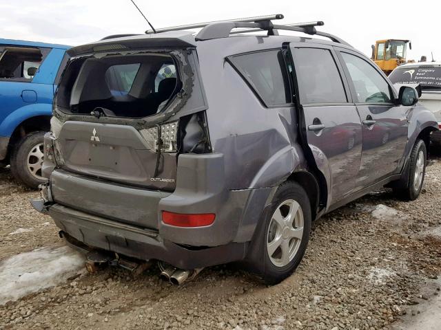 JA4MT31X58Z600505 - 2008 MITSUBISHI OUTLANDER GRAY photo 4