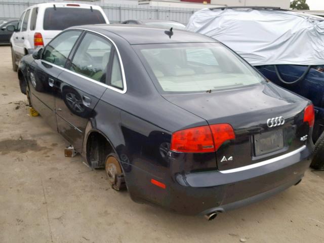 WAUDF78E37A174168 - 2007 AUDI A4 2.0T QU BLACK photo 3