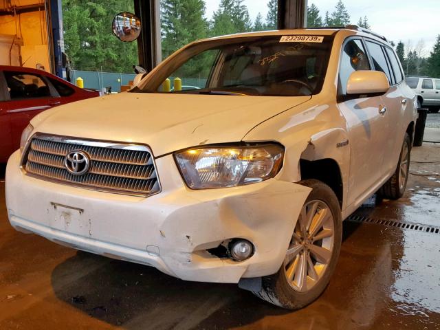 JTEEW44A692028607 - 2009 TOYOTA HIGHLANDER WHITE photo 2