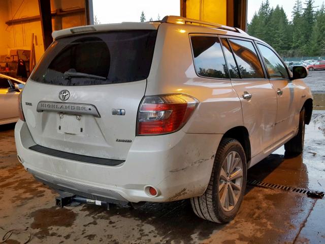 JTEEW44A692028607 - 2009 TOYOTA HIGHLANDER WHITE photo 4