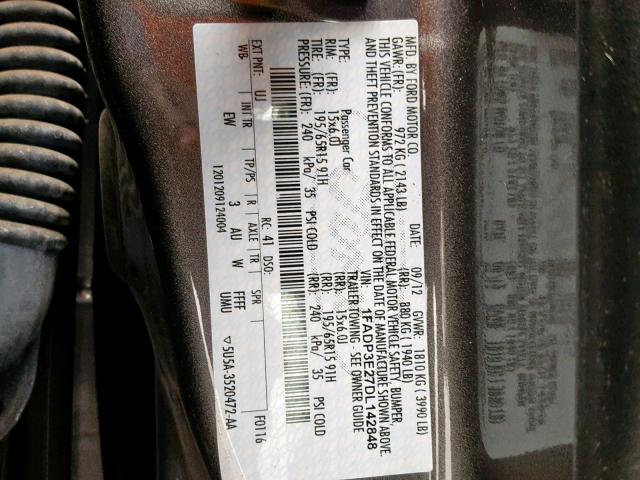 1FADP3E27DL142848 - 2013 FORD FOCUS S Сұр фото 10