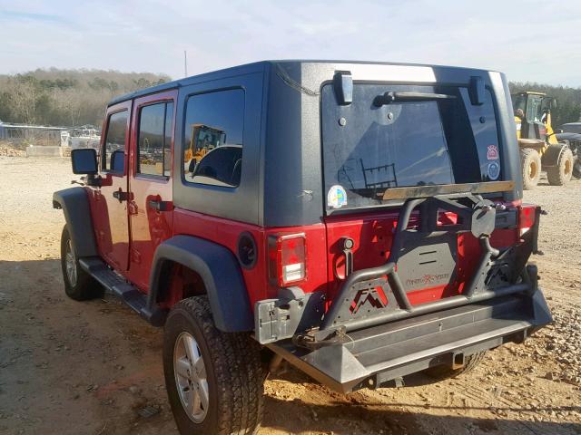 1J4GA69167L114484 - 2007 JEEP WRANGLER R RED photo 3