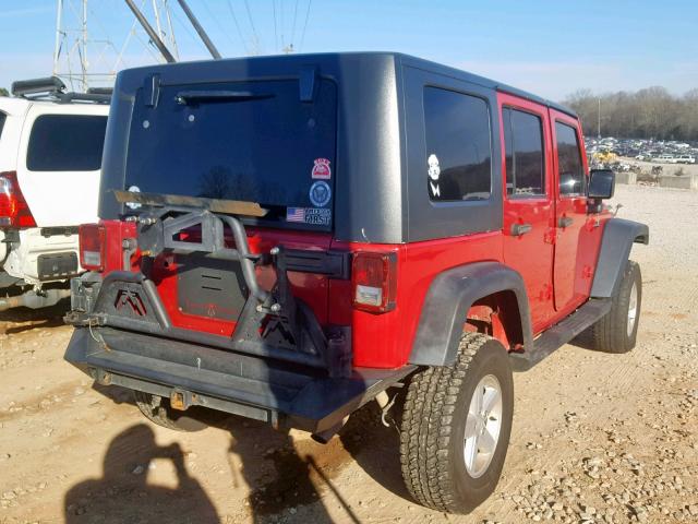 1J4GA69167L114484 - 2007 JEEP WRANGLER R RED photo 4