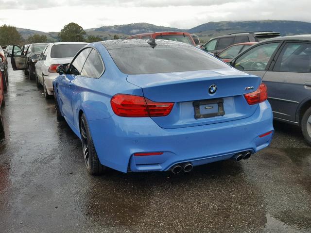 WBS3R9C54FK332463 - 2015 BMW M4 BLUE photo 3