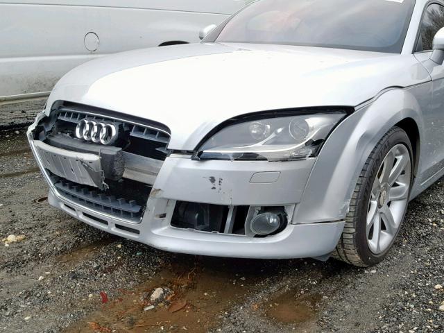 TRUAF38J081039278 - 2008 AUDI TT 2.0T SILVER photo 9