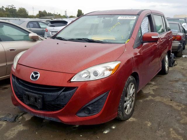 JM1CW2BLXD0150847 - 2013 MAZDA 5 RED photo 2