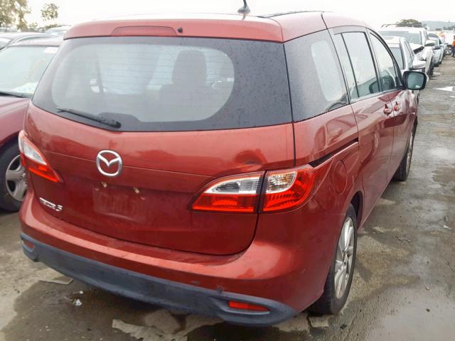 JM1CW2BLXD0150847 - 2013 MAZDA 5 RED photo 4