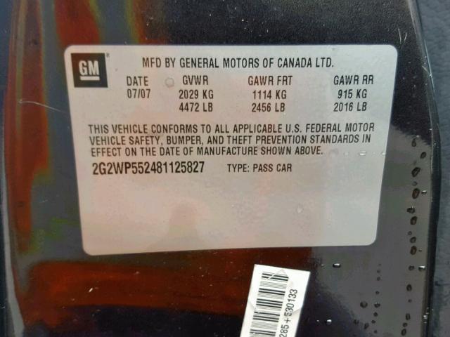 2G2WP552481125827 - 2008 PONTIAC GRAN PRIX BROWN photo 10