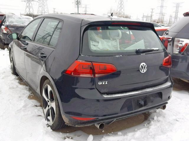 3VW4T7AU8GM012873 - 2016 VOLKSWAGEN GTI S/SE BLACK photo 3