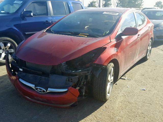 5NPDH4AE1DH208733 - 2013 HYUNDAI ELANTRA GL ბურგუნდია ფოტო 2