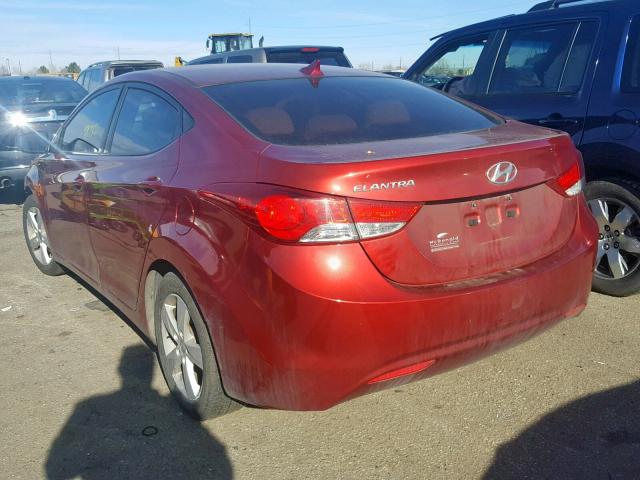 5NPDH4AE1DH208733 - 2013 HYUNDAI ELANTRA GL ბურგუნდია ფოტო 3