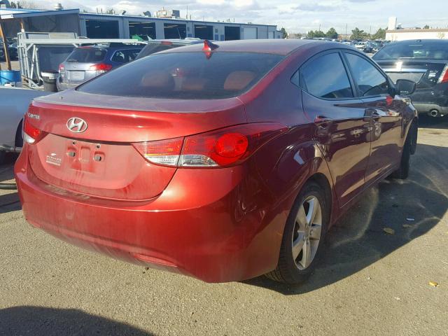 5NPDH4AE1DH208733 - 2013 HYUNDAI ELANTRA GL ბურგუნდია ფოტო 4