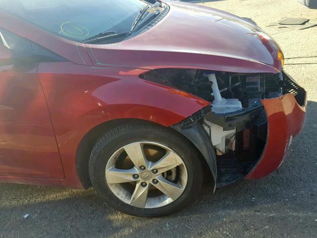 5NPDH4AE1DH208733 - 2013 HYUNDAI ELANTRA GL ბურგუნდია ფოტო 9
