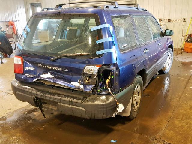 JF1SF63512H714795 - 2002 SUBARU FORESTER L BLUE photo 4