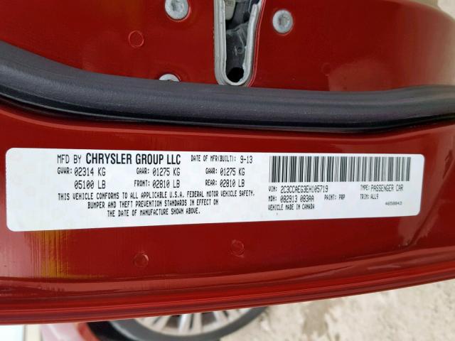 2C3CCAEG3EH105719 - 2014 CHRYSLER 300C RED photo 10