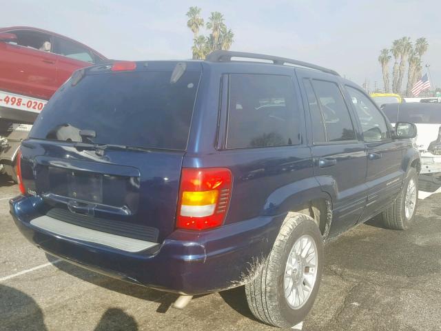 1J4GX58S42C323945 - 2002 JEEP GRAND CHER BLUE photo 4