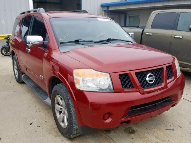 5N1AA08D58N610169 - 2008 NISSAN ARMADA SE RED photo 1