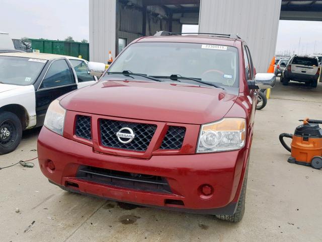 5N1AA08D58N610169 - 2008 NISSAN ARMADA SE RED photo 9