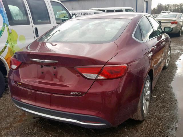 1C3CCCAB0GN183410 - 2016 CHRYSLER 200 LIMITE BURGUNDY photo 4