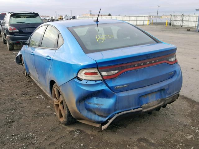 1C3CDFEB9FD369458 - 2015 DODGE DART GT BLUE photo 3